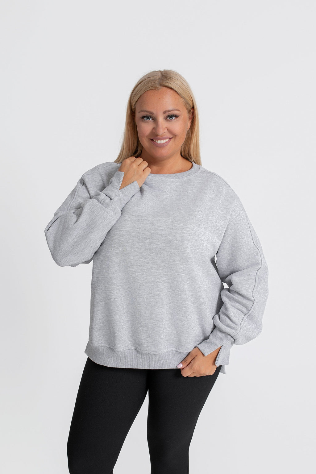 MIRA Bluza dresowa damska z bawełny. Kolor Szary