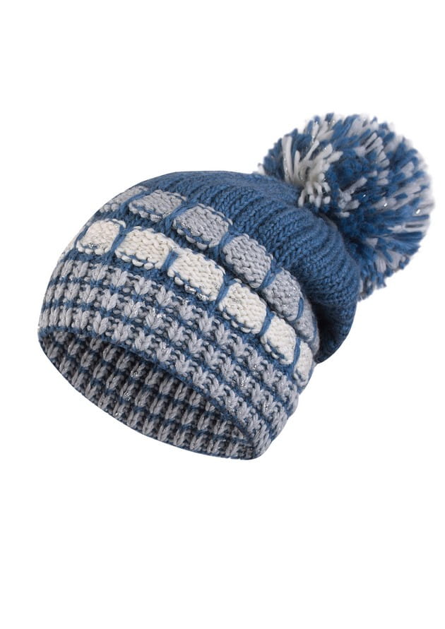 Czapka Damska, Model: Amanda, Kolor: niebieski, Skład materiału: 30% Wełna; 30% Akryl; 20% Alpaka; 20% Moher, Przeznaczenie: Jesień/Zima, Rozmiar: Uniwersalny (54-60) (Czapka Damska, zdjęcie 5)