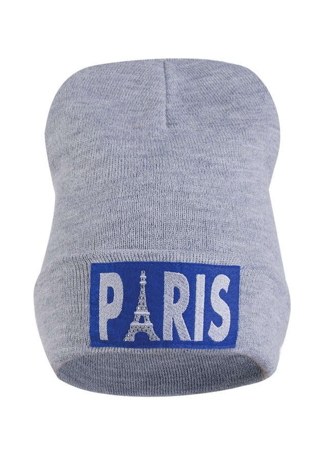 Czapka Damska, Model: Paria, Kolor: szary, Skład materiału: 80% Akryl; 20% Wełna, Rozmiar: Uniwersalny (54-60)