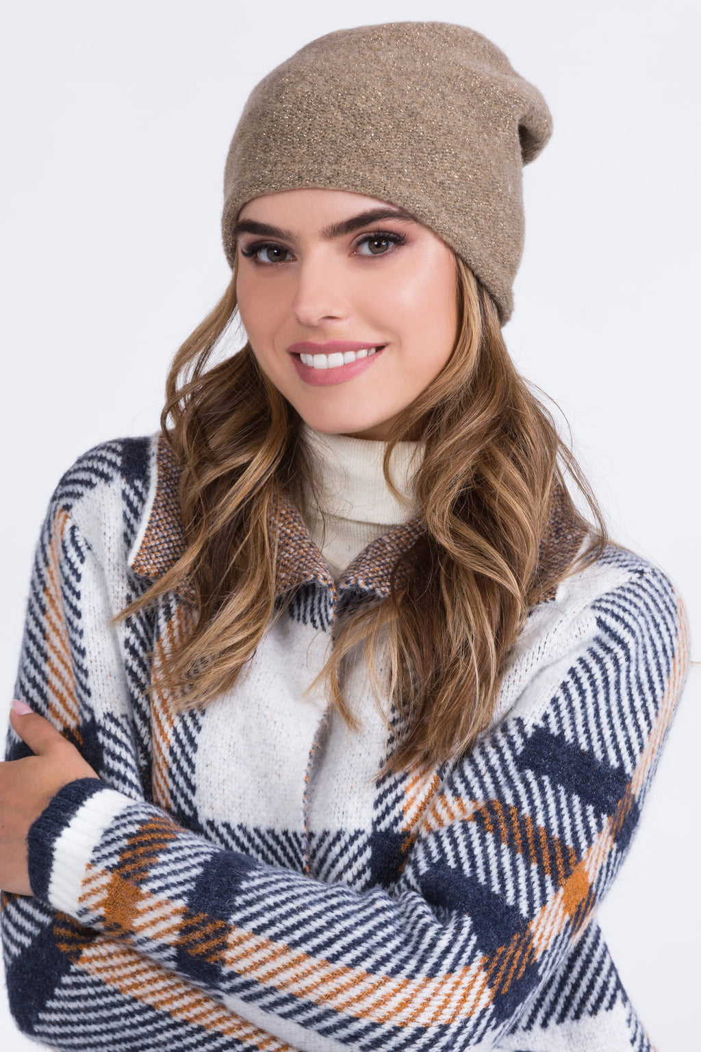 Čepice, Model: Libra, Barva: tmavě béžová, Složení materiálu: 40% Vlna; 29% Nylon; 24% Akryl; 5% Polyester; 2% Elastan, Velikost: Univerzální (54-60) (Čepice, fotografie 2)