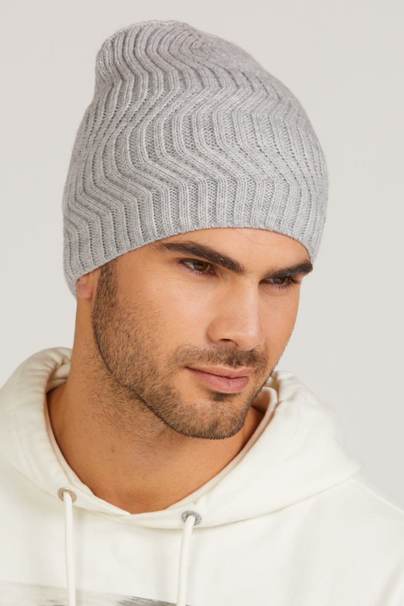 Czapka Męska, Model: Ares, Kolor: szary, Skład materiału: 70% Wełna; 30% Akryl, Rozmiar: Uniwersalny (54-62) (Czapka Męska, zdjęcie 4)