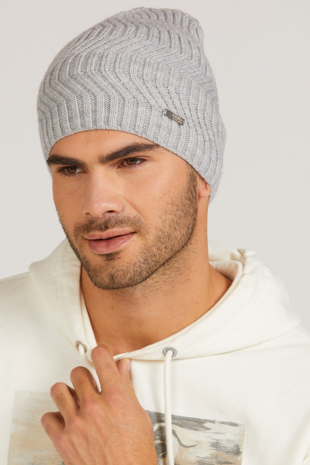 Czapka Męska, Model: Ares, Kolor: szary, Skład materiału: 70% Wełna; 30% Akryl, Rozmiar: Uniwersalny (54-62) (Czapka Męska, zdjęcie 3)