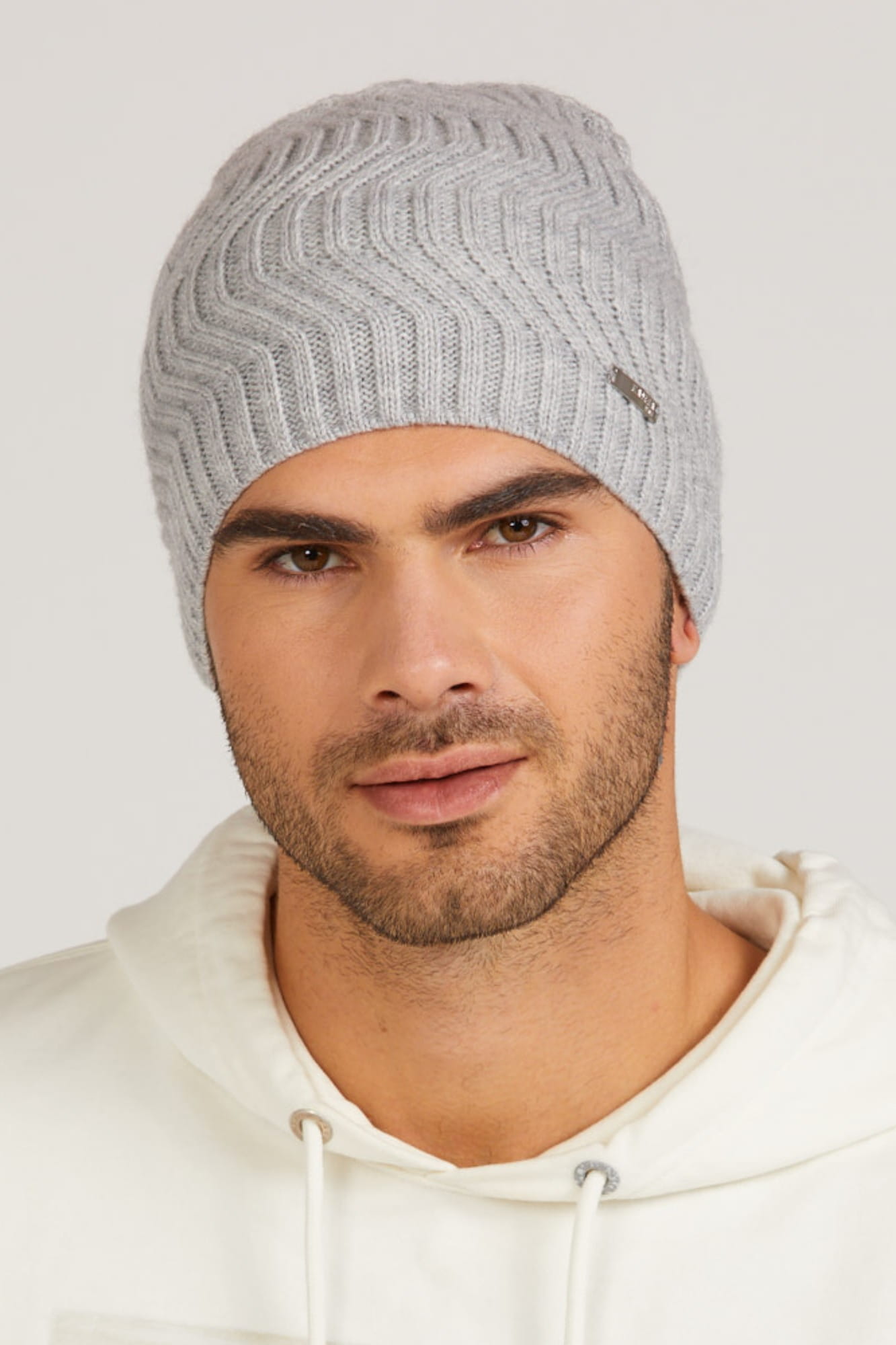 Czapka Męska, Model: Ares, Kolor: szary, Skład materiału: 70% Wełna; 30% Akryl, Rozmiar: Uniwersalny (54-62) (Czapka Męska, zdjęcie 7)