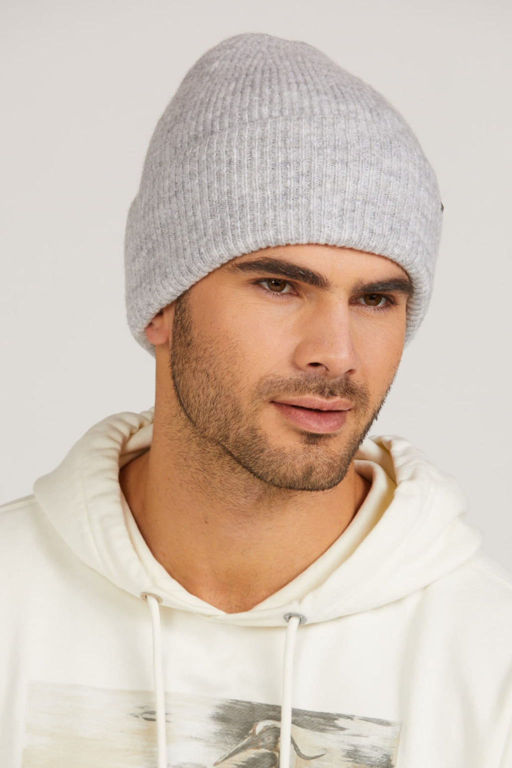 Czapka Męska, Model: Orazio, Kolor: szary, Skład materiału: 32% Poliakryl; 27% Poliamid; 26% Bawełna; 14% Wełna; 1% Elastan, Przeznaczenie: Jesień/Zima, Rozmiar: Uniwersalny (54-62) (Czapka Męska, zdjęcie 3)