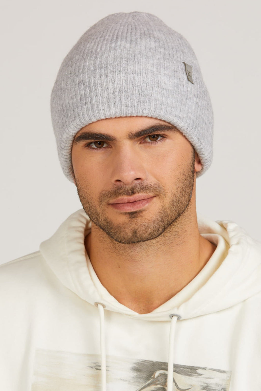 Czapka Męska, Model: Orazio, Kolor: szary, Skład materiału: 32% Poliakryl; 27% Poliamid; 26% Bawełna; 14% Wełna; 1% Elastan, Przeznaczenie: Jesień/Zima, Rozmiar: Uniwersalny (54-62) (Czapka Męska, zdjęcie 4)