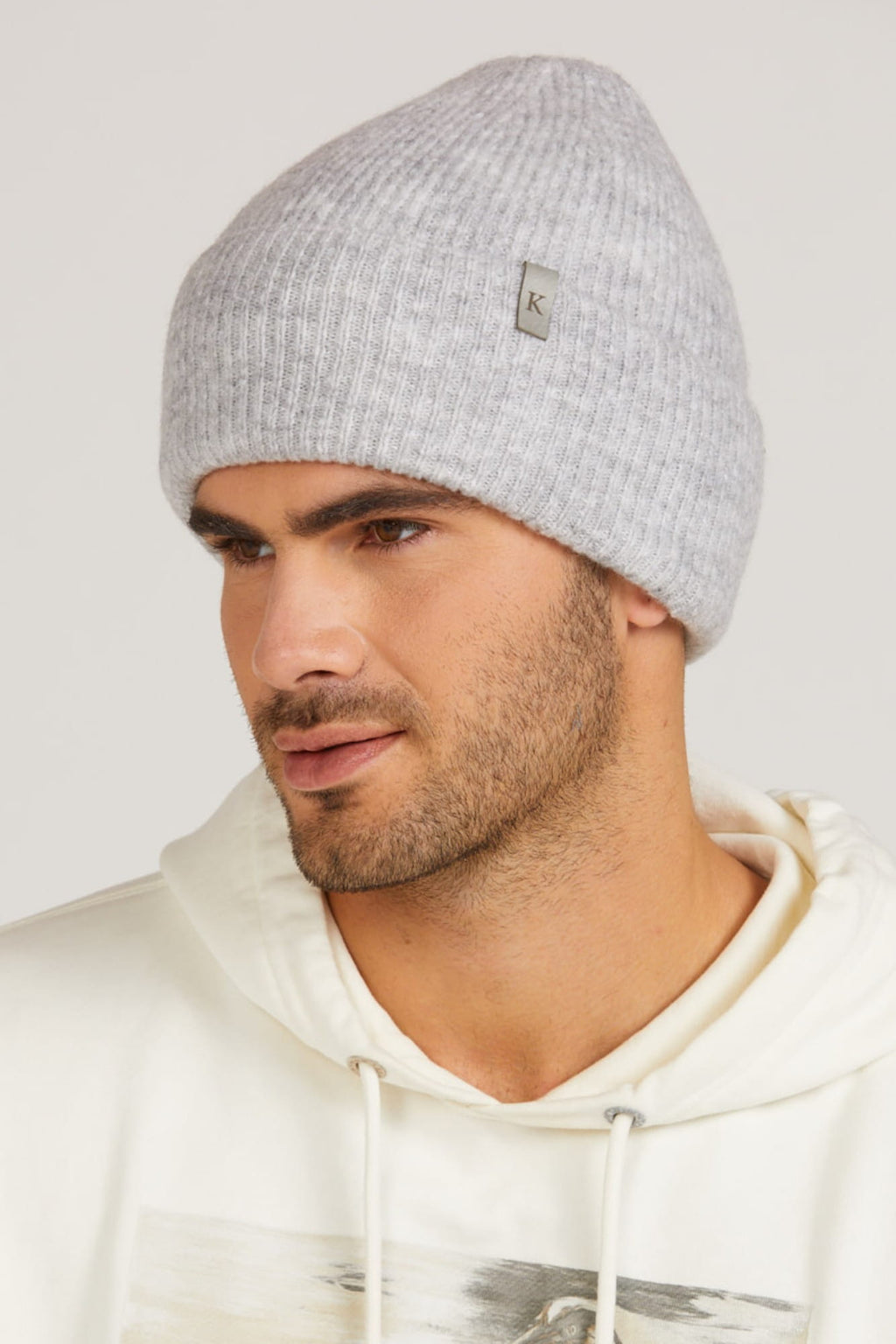 Czapka Męska, Model: Orazio, Kolor: szary, Skład materiału: 32% Poliakryl; 27% Poliamid; 26% Bawełna; 14% Wełna; 1% Elastan, Przeznaczenie: Jesień/Zima, Rozmiar: Uniwersalny (54-62) (Czapka Męska, zdjęcie 2)