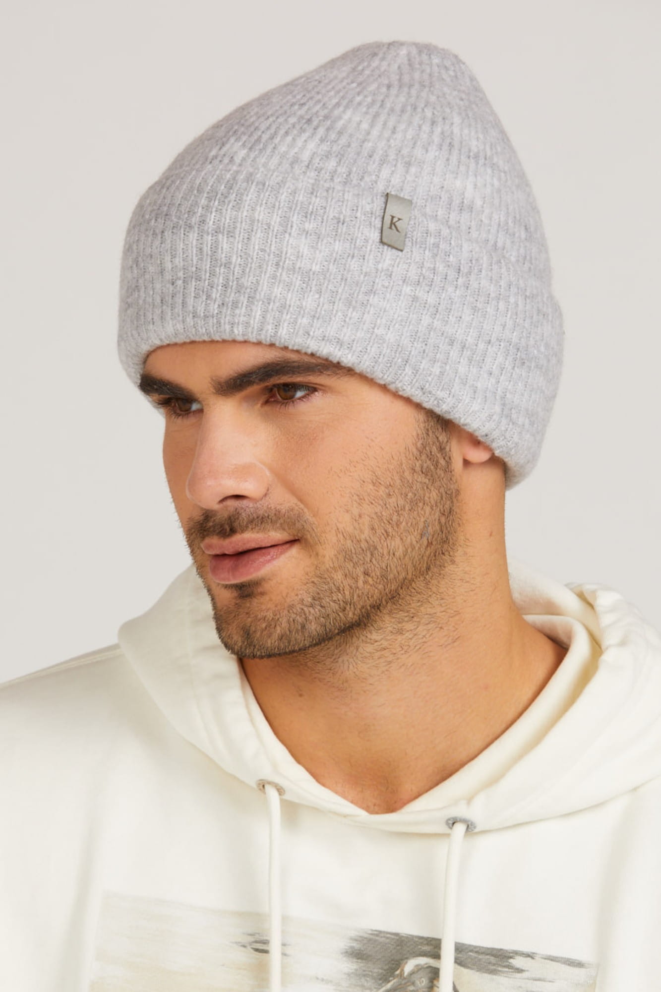 Czapka Męska, Model: Orazio, Kolor: szary, Skład materiału: 32% Poliakryl; 27% Poliamid; 26% Bawełna; 14% Wełna; 1% Elastan, Przeznaczenie: Jesień/Zima, Rozmiar: Uniwersalny (54-62) (Czapka Męska, zdjęcie 2)