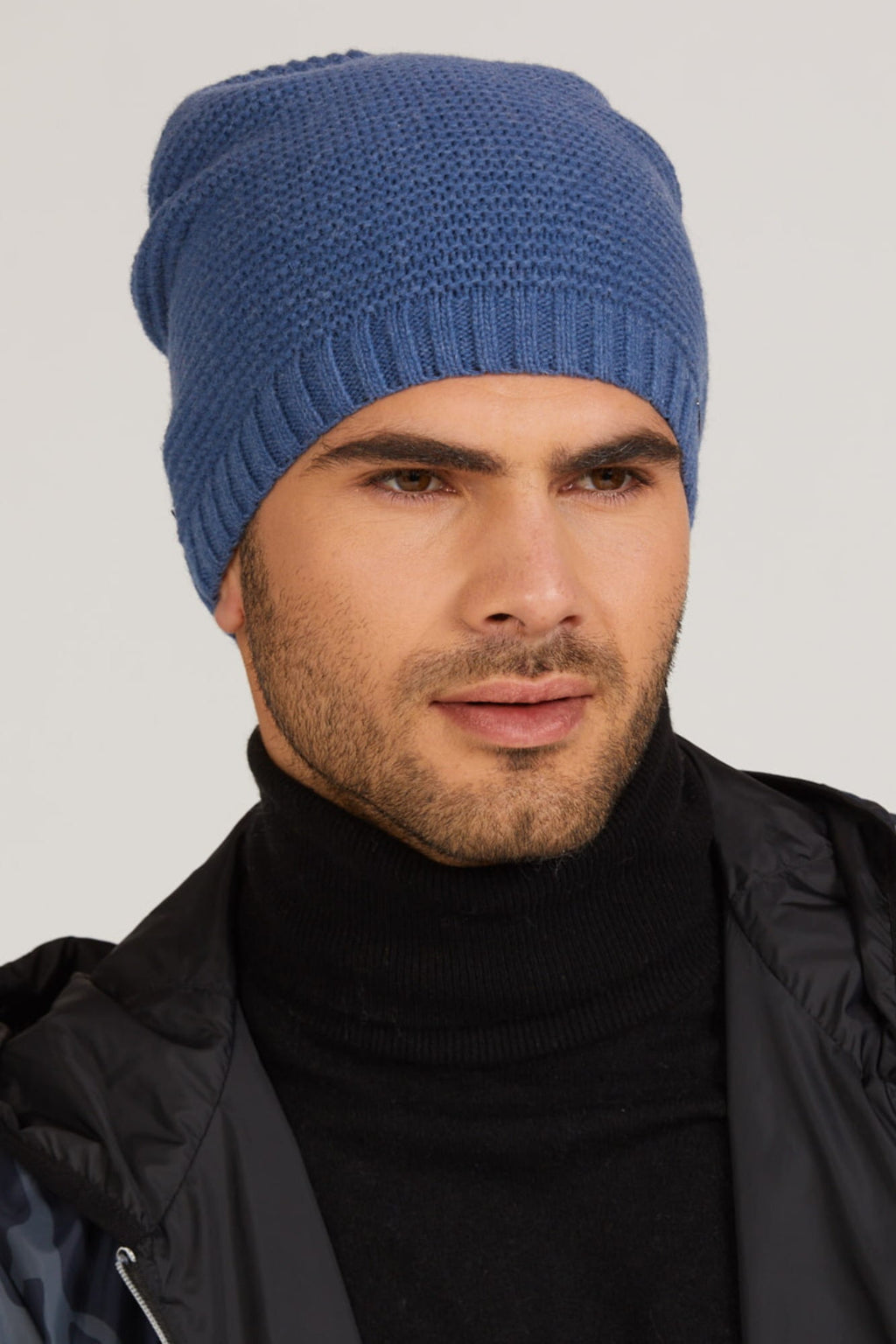 Czapka Męska, Model: Olaf, Kolor: jeansowy, Skład materiału: 80% Wełna; 20% Poliamid, Przeznaczenie: Jesień/Zima, Rozmiar: Uniwersalny (54-62) (Czapka Męska, zdjęcie 3)