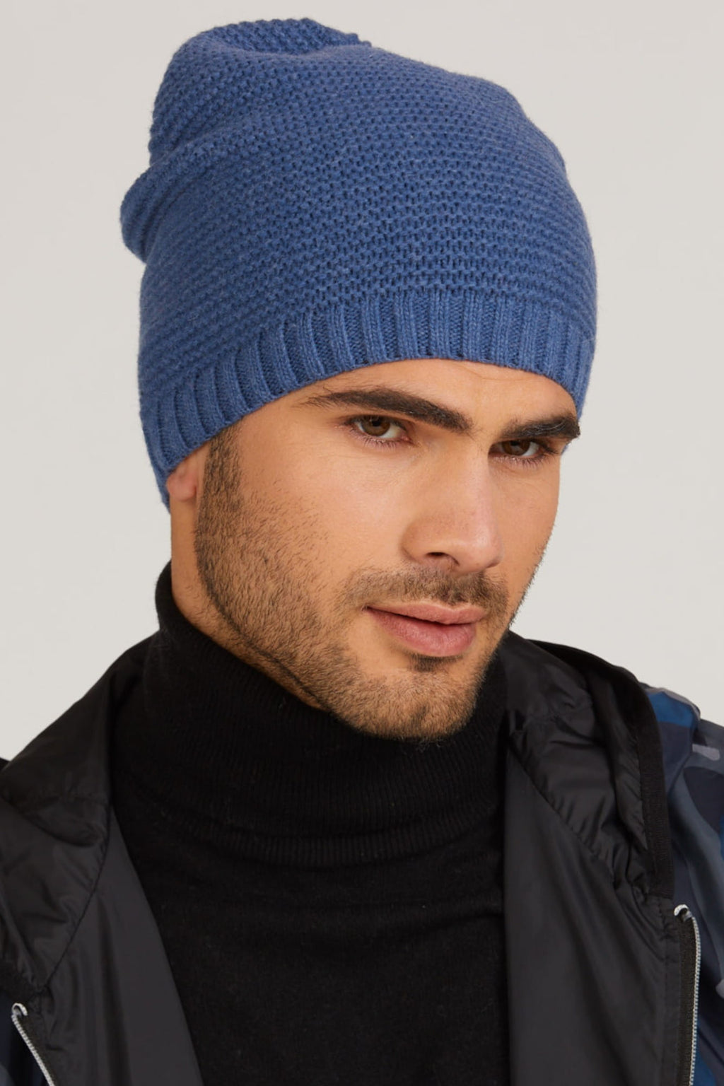 Czapka Męska, Model: Olaf, Kolor: jeansowy, Skład materiału: 80% Wełna; 20% Poliamid, Przeznaczenie: Jesień/Zima, Rozmiar: Uniwersalny (54-62) (Czapka Męska, zdjęcie 4)