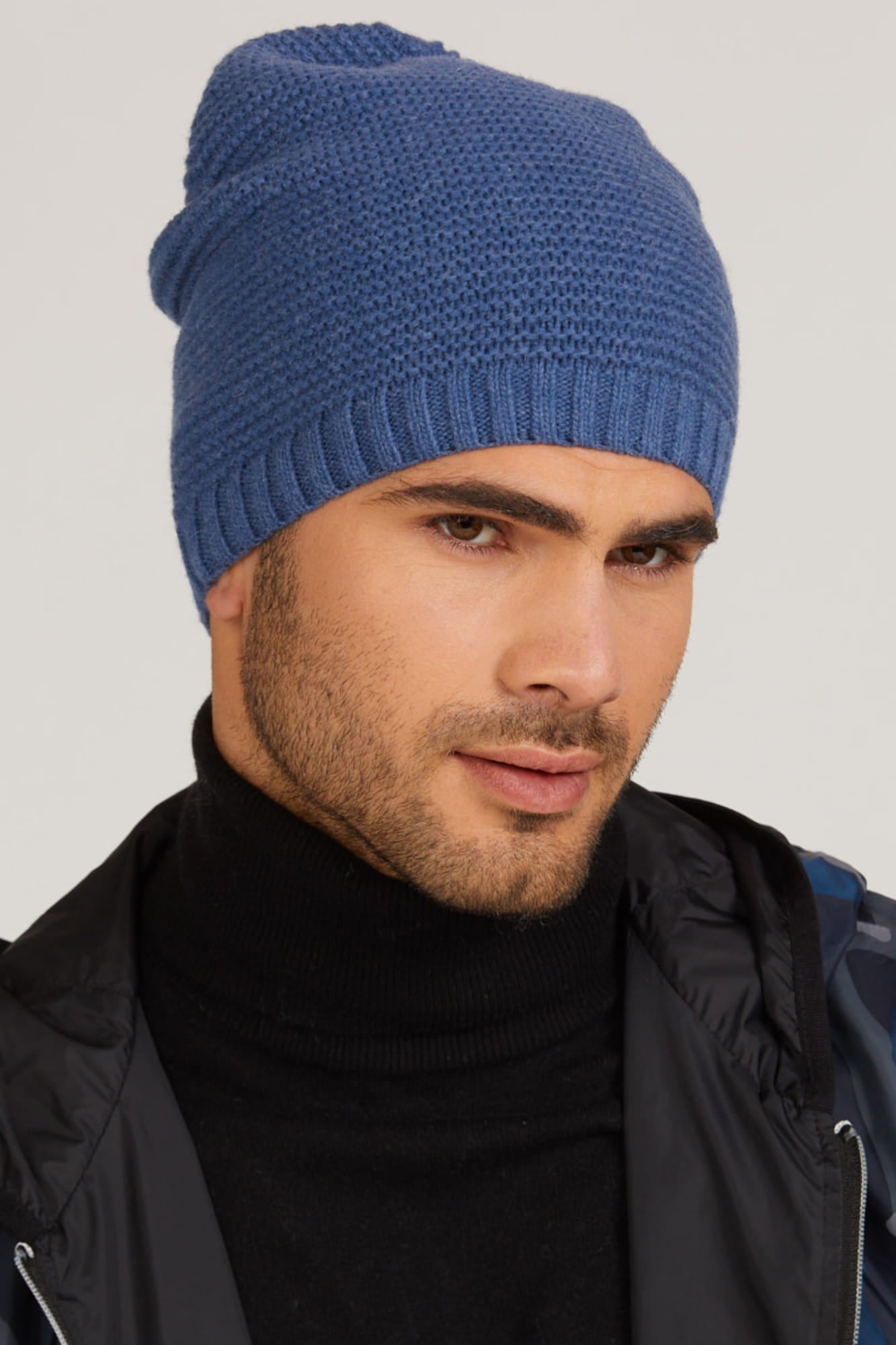 Czapka Męska, Model: Olaf, Kolor: jeansowy, Skład materiału: 80% Wełna; 20% Poliamid, Przeznaczenie: Jesień/Zima, Rozmiar: Uniwersalny (54-62) (Czapka Męska, zdjęcie 4)