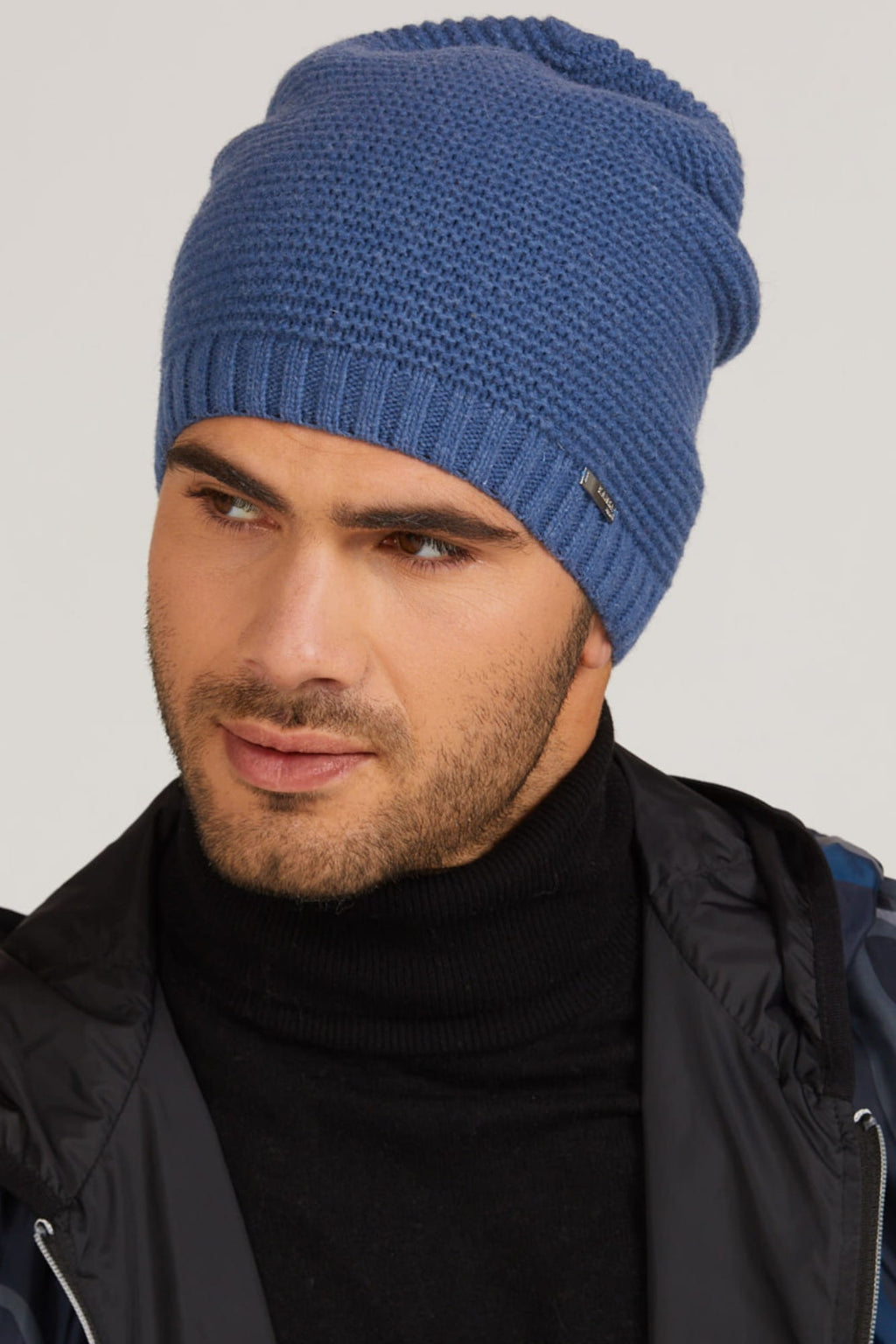 Czapka Męska, Model: Olaf, Kolor: jeansowy, Skład materiału: 80% Wełna; 20% Poliamid, Przeznaczenie: Jesień/Zima, Rozmiar: Uniwersalny (54-62) (Czapka Męska, zdjęcie 5)