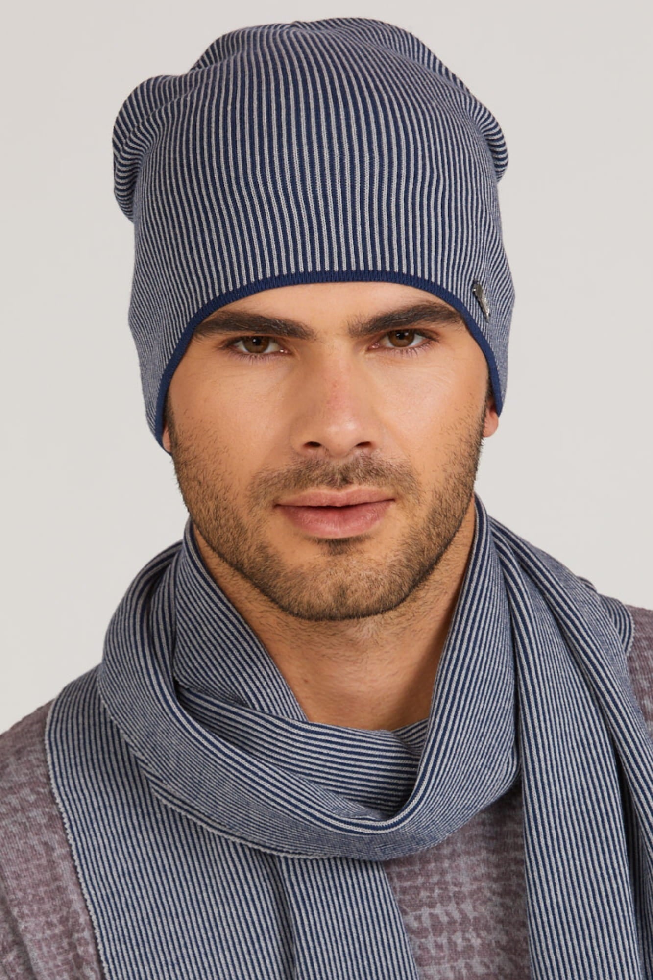 Czapka Męska, Model: Pepito, Kolor: jeansowy, Skład materiału: 97% Wiskoza; 3% Elastan, Rozmiar: Uniwersalny (54-62) (Czapka Męska, zdjęcie 9)