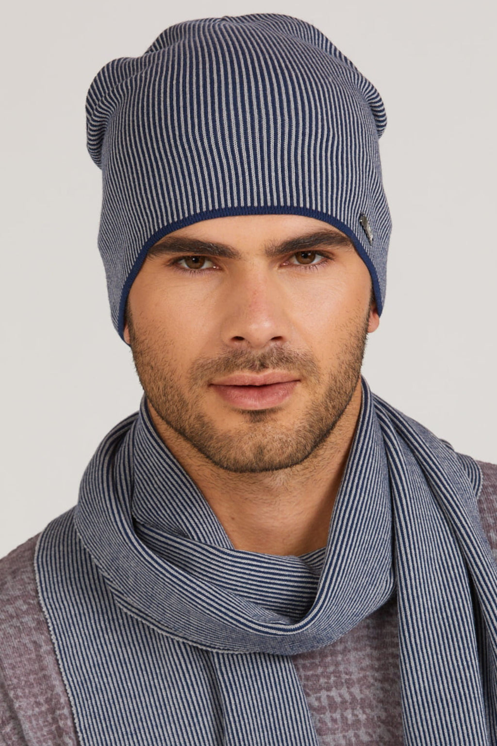 Czapka Męska, Model: Pepito, Kolor: jeansowy, Skład materiału: 97% Wiskoza; 3% Elastan, Rozmiar: Uniwersalny (54-62) (Czapka Męska, zdjęcie 4)