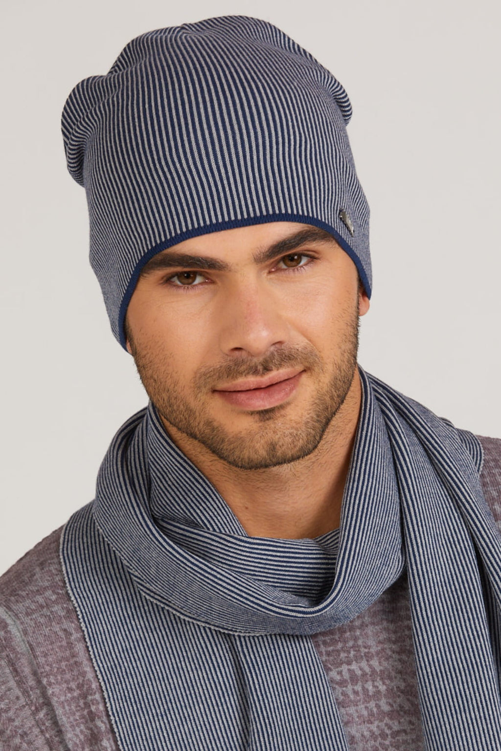 Czapka Męska, Model: Pepito, Kolor: jeansowy, Skład materiału: 97% Wiskoza; 3% Elastan, Rozmiar: Uniwersalny (54-62) (Czapka Męska, zdjęcie 5)