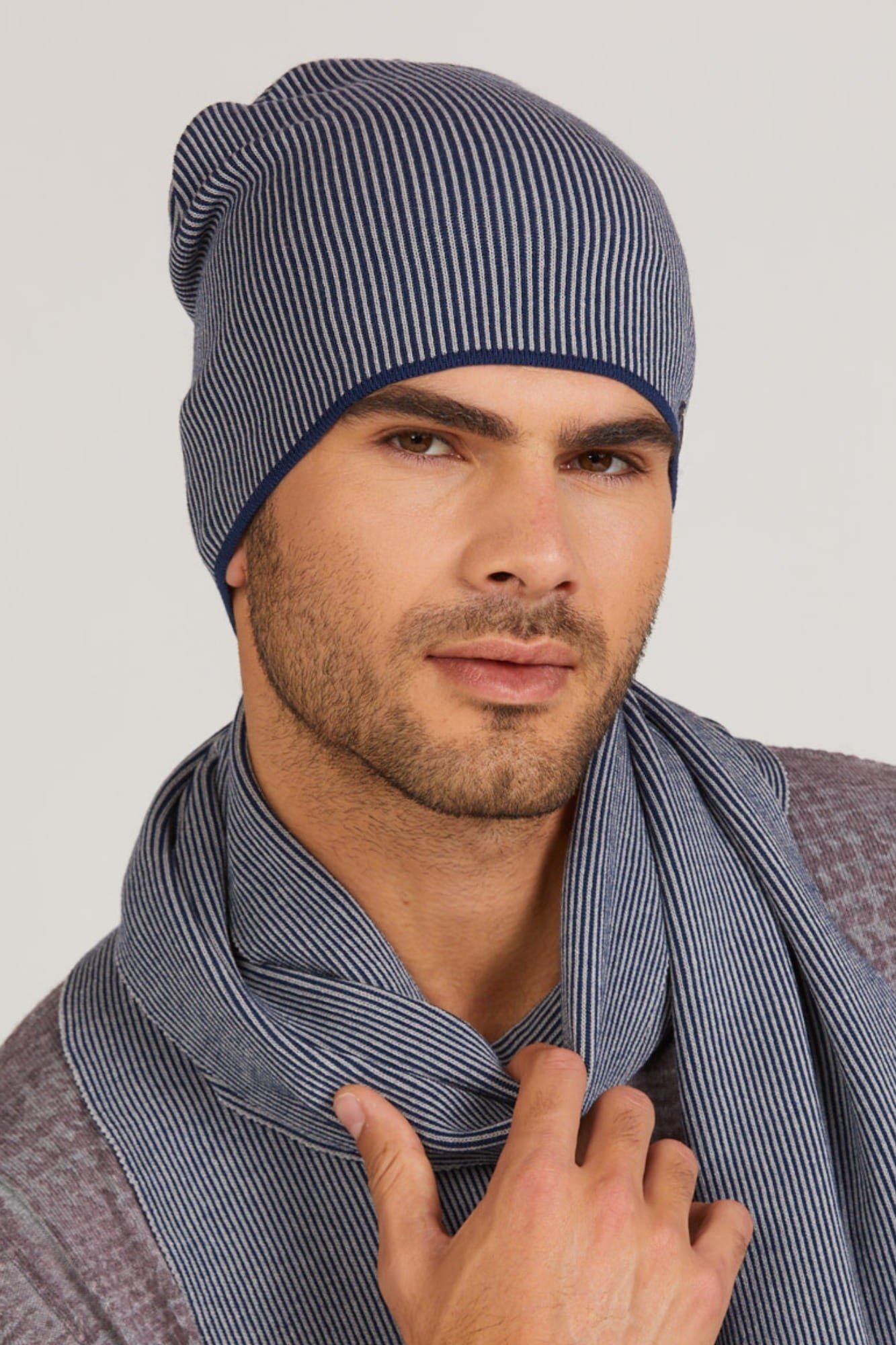 Czapka Męska, Model: Pepito, Kolor: jeansowy, Skład materiału: 97% Wiskoza; 3% Elastan, Rozmiar: Uniwersalny (54-62) (Czapka Męska, zdjęcie 6)