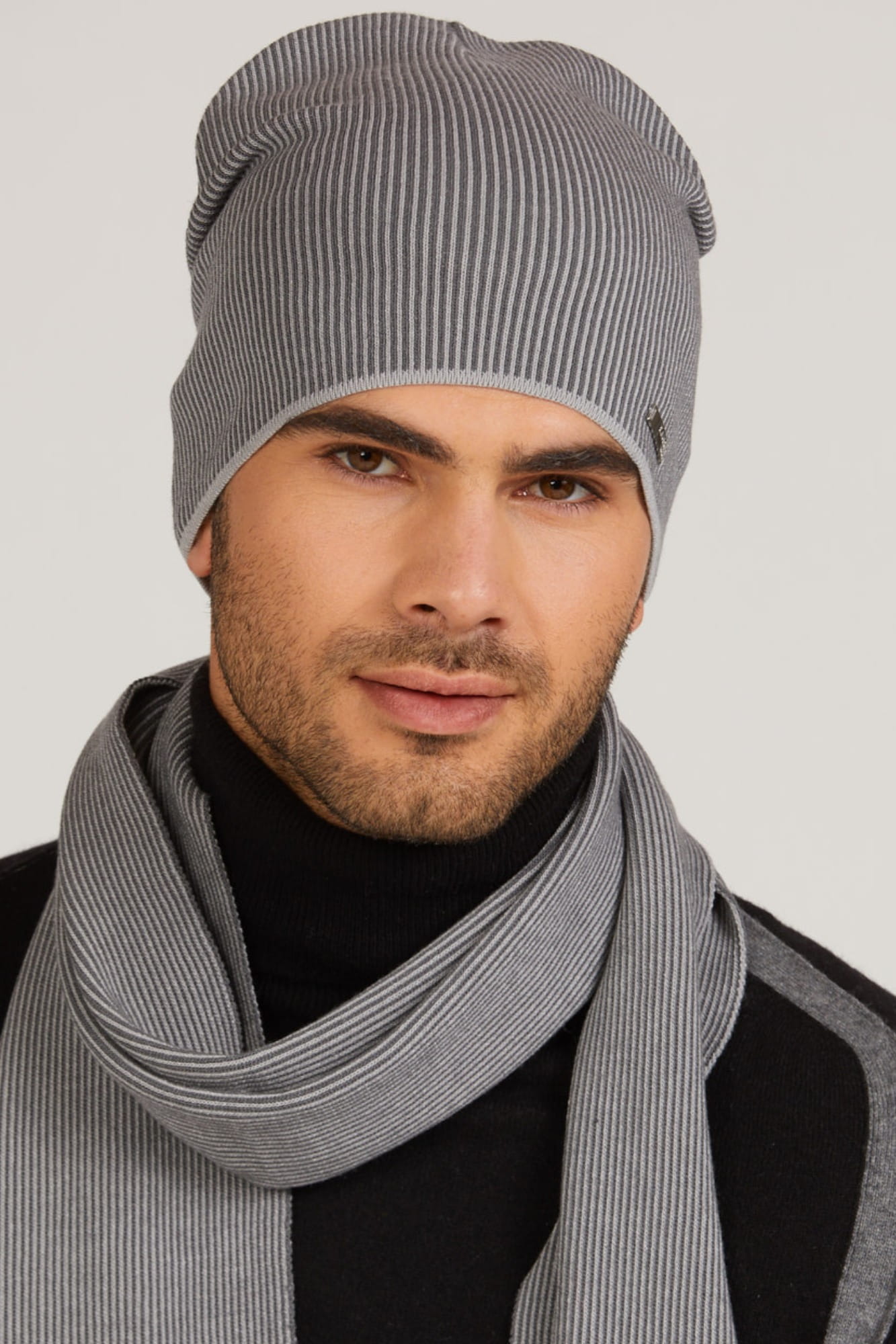 Czapka Męska, Model: Pepito, Kolor: szary, Skład materiału: 97% Wiskoza; 3% Elastan, Rozmiar: Uniwersalny (54-62) (Czapka Męska, zdjęcie 3)