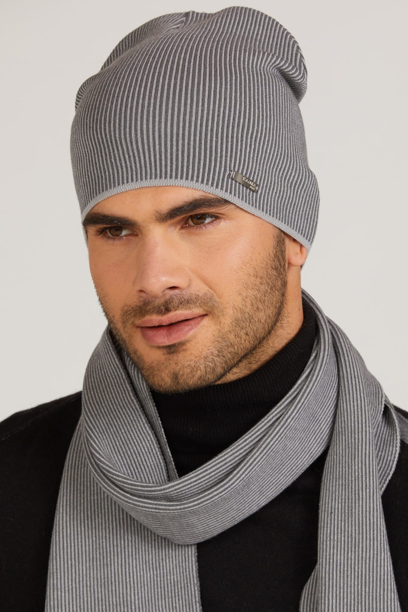 Czapka Męska, Model: Pepito, Kolor: szary, Skład materiału: 97% Wiskoza; 3% Elastan, Rozmiar: Uniwersalny (54-62) (Czapka Męska, zdjęcie 4)