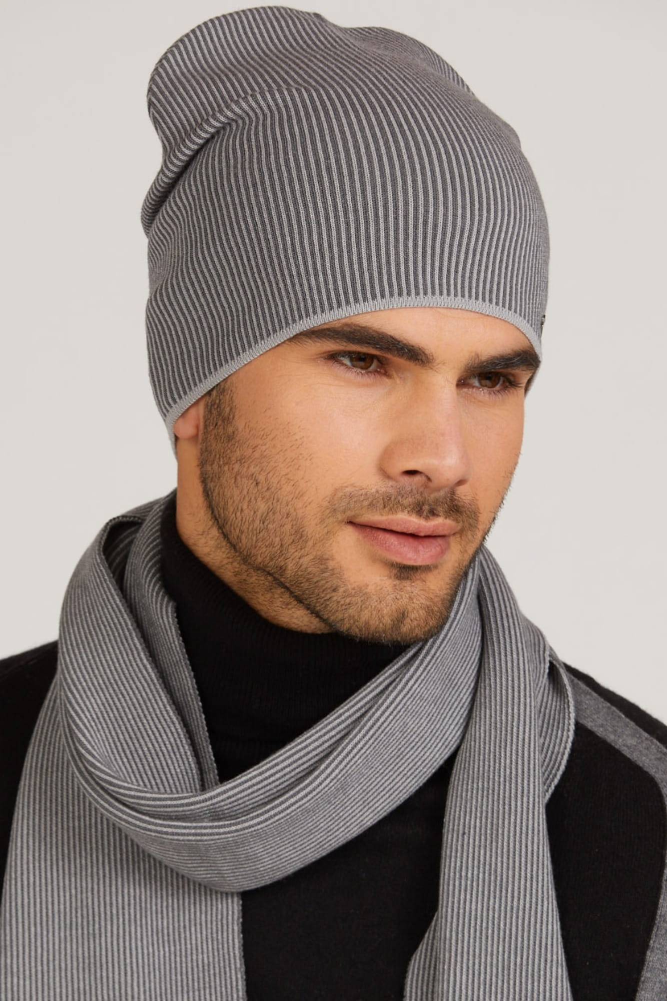 Czapka Męska, Model: Pepito, Kolor: szary, Skład materiału: 97% Wiskoza; 3% Elastan, Rozmiar: Uniwersalny (54-62) (Czapka Męska, zdjęcie 2)