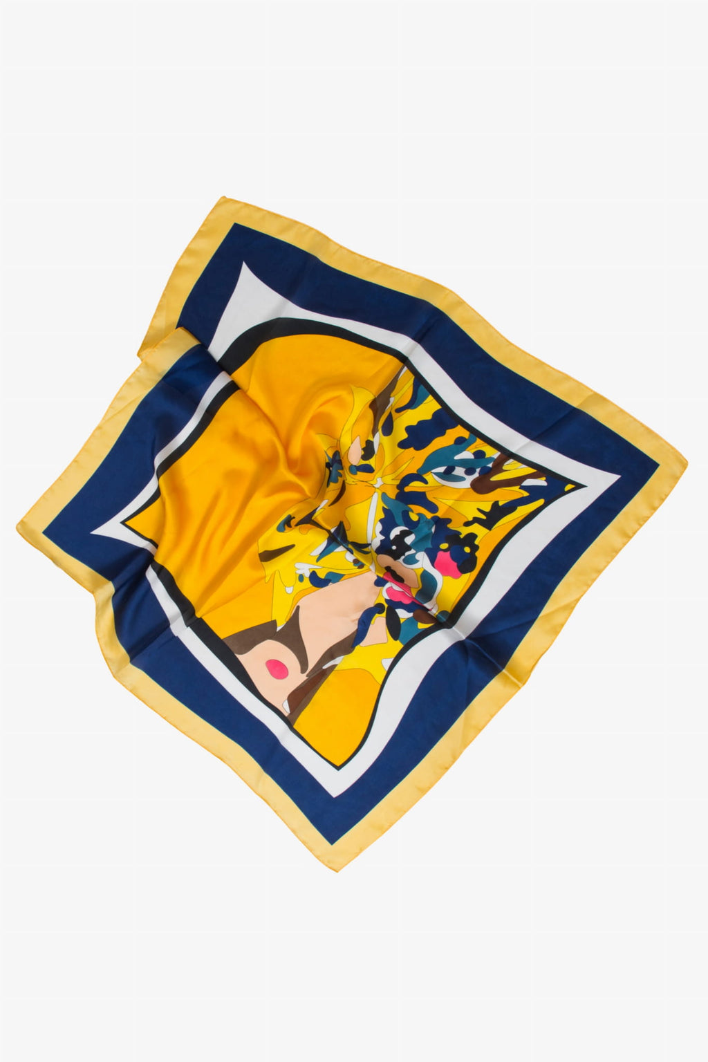 Apaszka, Model: Apaszka-M12  Twarz Kobiety, Kolor: żółty, Skład materiału: 92% Wiskoza; 8% Jedwab