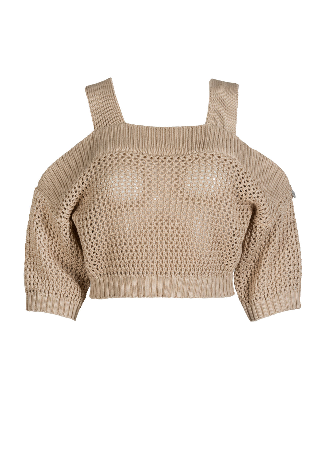 Top Damski, Model: Aurora, Kolor: beżowy, Skład materiału: 50% Bawełna ; 50% Akryl (Top Damski, zdjęcie 2)