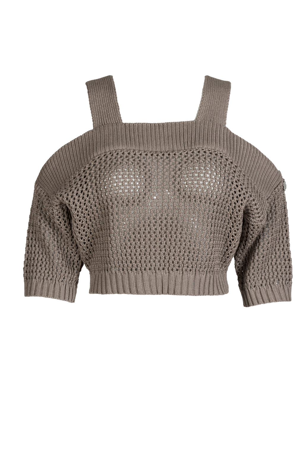 Top Damski, Model: Aurora, Kolor: ciemny beżowy, Skład materiału: 50% Bawełna ; 50% Akryl (Top Damski, zdjęcie 2)