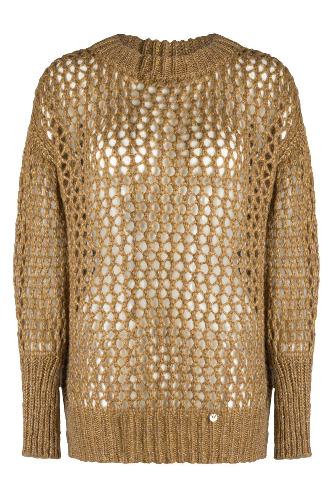 Sweter Damski, Model: Malika-Sweter, Kolor: ciemny beżowy, Skład materiału: 32% Polyamid; 19% Poliester; 19% Merynos Wełna; 15% Wiskoza; 15% Kid Moher (Sweter Damski, zdjęcie 4)