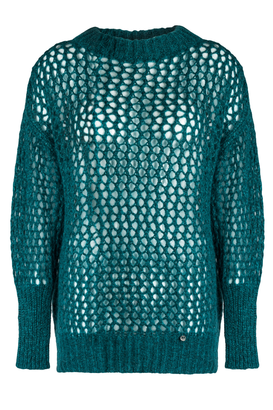 Sweter Damski, Model: Malika-Sweter, Kolor: turkusowy, Skład materiału: 32% Polyamid; 19% Poliester; 19% Merynos Wełna; 15% Wiskoza; 15% Kid Moher (Sweter Damski, zdjęcie 4)