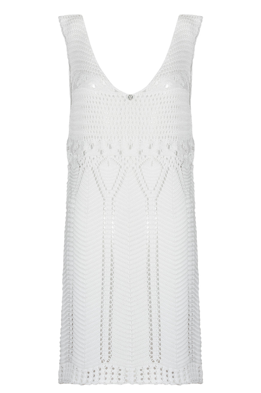 Tunika Damska, Model: Samira, Kolor: biały, Skład materiału: 50% Bawełna ; 50% Akryl (Tunika Damska, zdjęcie 3)