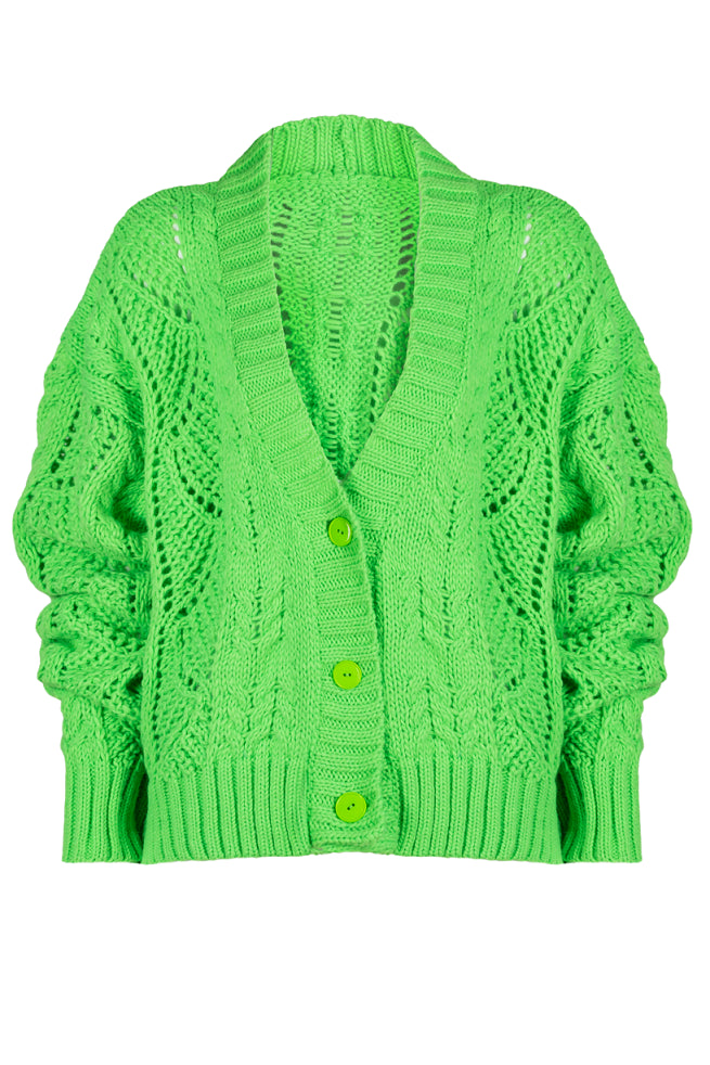 Kardigan Damski, Model: Kiara, Kolor: green, Skład materiału: 60% Akryl; 30% Wełna; 10% Alpaka