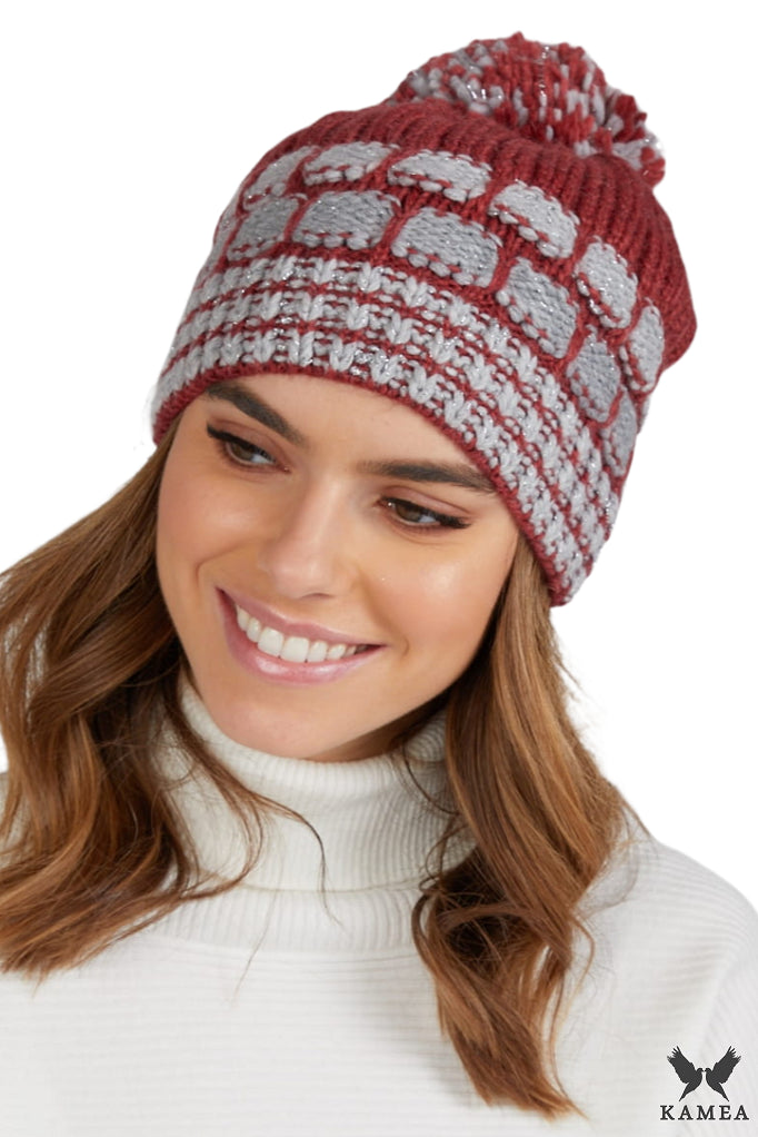 Czapka Damska, Model: Amanda, Kolor: czerwony, Skład materiału: 30% Wełna; 30% Akryl; 20% Alpaka; 20% Moher, Przeznaczenie: Jesień/Zima, Rozmiar: Uniwersalny (54-60)