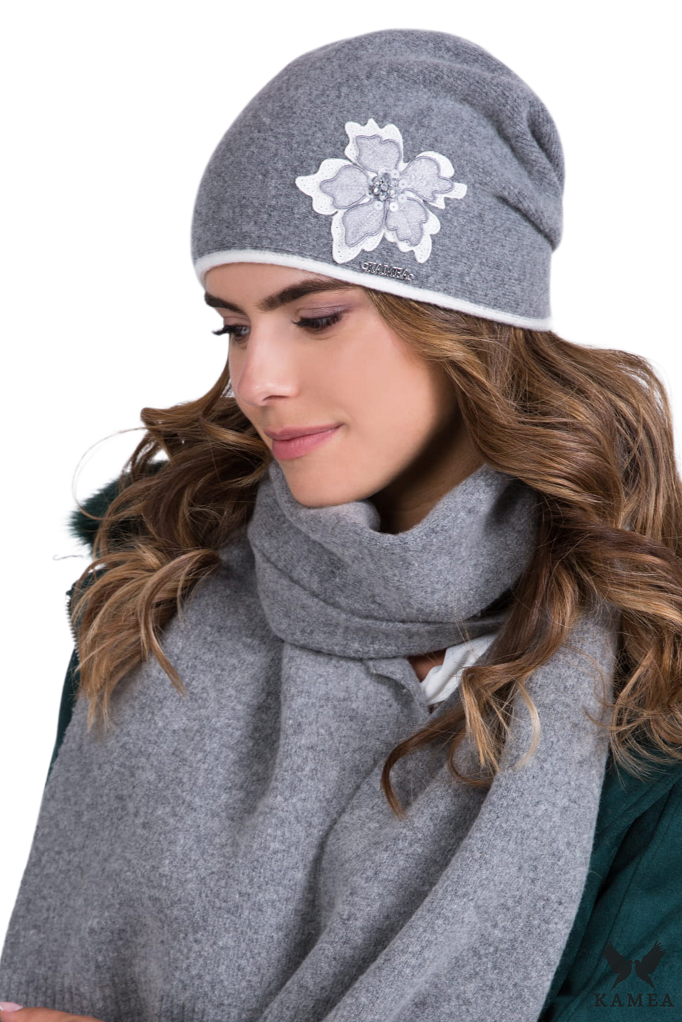 Czapki, Model: Panama, Kolor: srebrny, Skład materiału: 80% Wełna; 20% Poliamid, Rozmiar: Uniwersalny (54-60)