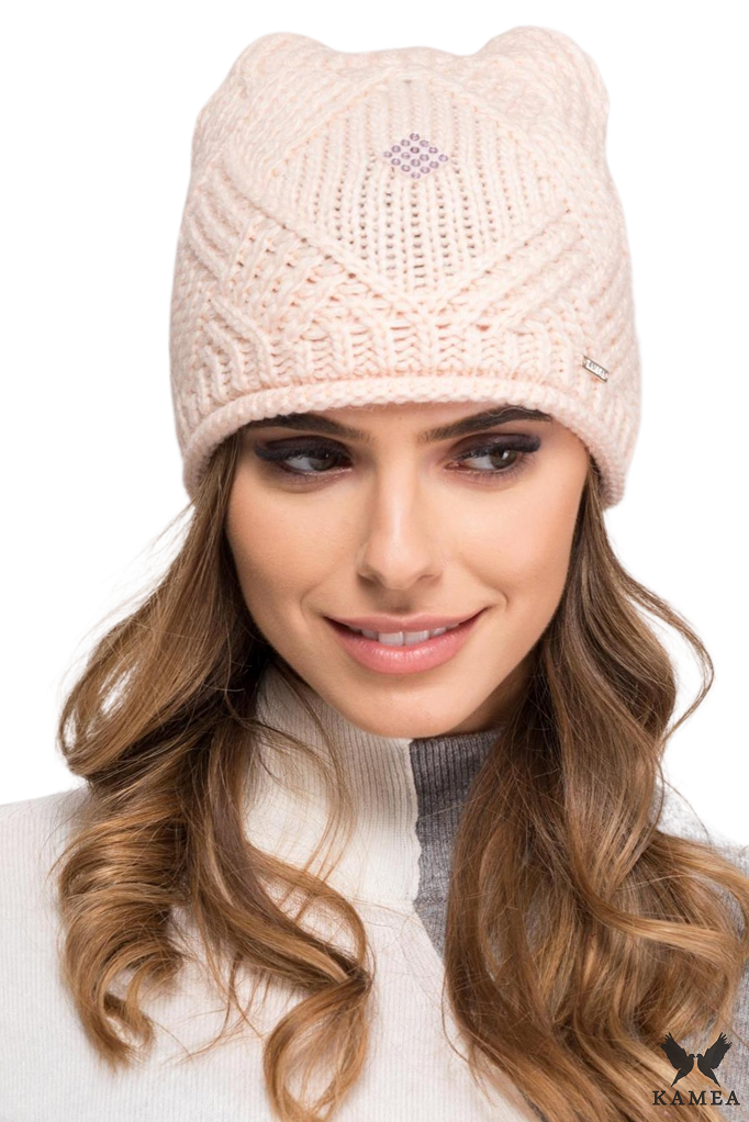 Čepice, Model: Paula, Barva: růžová, Složení materiálu: 40% Vlna; 40% Akryl; 20% Polyamid, Velikost: Univerzální (54-60)