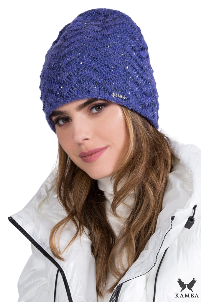 Čepice, Model: Wenus, Barva: fialová, Složení materiálu: 30% Vlna; 20% Polyester; 20% Poliakryl; 15% Mohér; 15% Polyamid, Velikost: Univerzální (54-60)