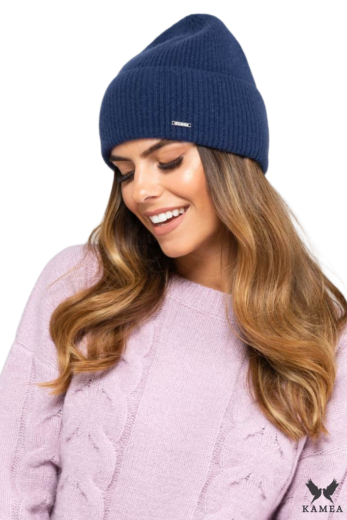 Czapki, Model: Modesto, Kolor: granatowy, Skład materiału: 80% Ultrafine Merino Wełna; 20% Kaszmir, Rozmiar: Uniwersalny (54-60)