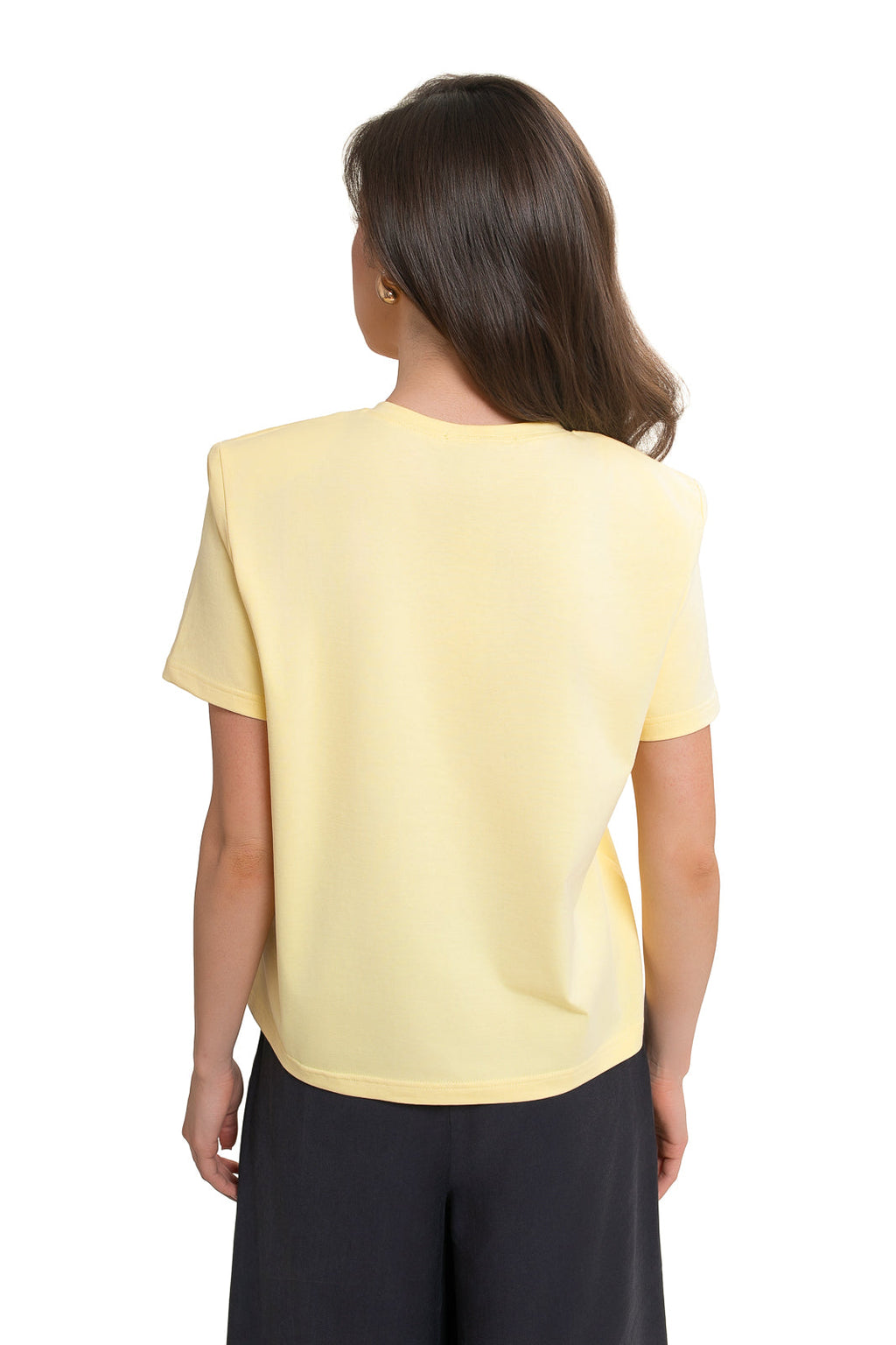 Nowoczesny żółty T-shirt damski Bastet Girl z komfortowego materiału i wyrazistym nadrukiem na froncie | Spironik.pl