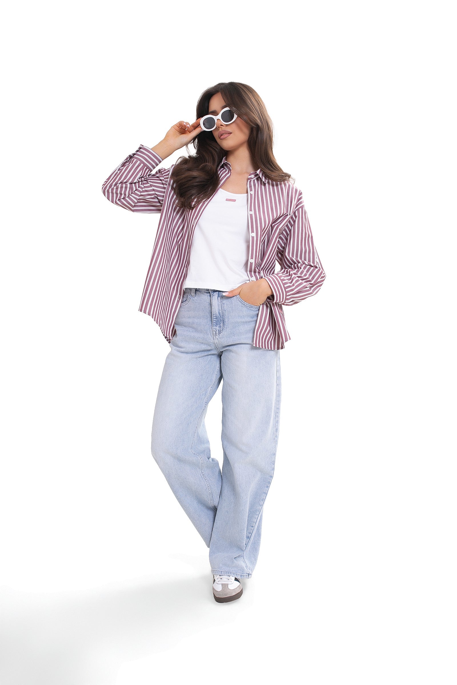 Elegant shirt with bow red — Special Occasion SS 2026 outfit | Spironik.pl