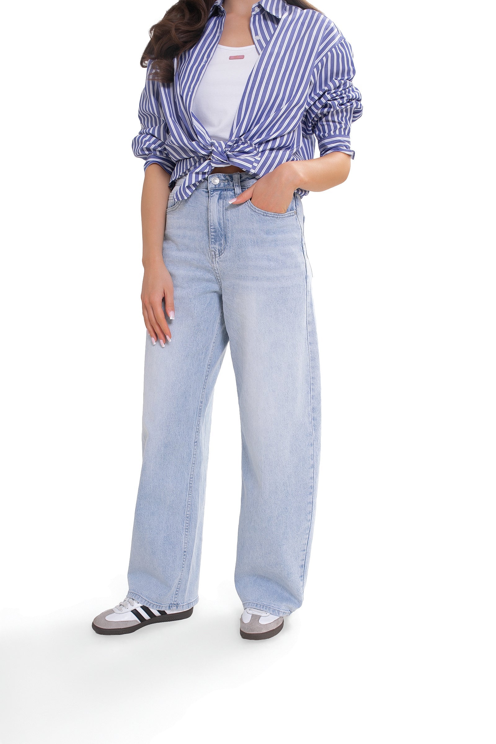 Spodnie damskie INES wykonane z mieszanki bawełny i lyocellu z elastycznym dodatkiem | Bastet | Spironik.pl