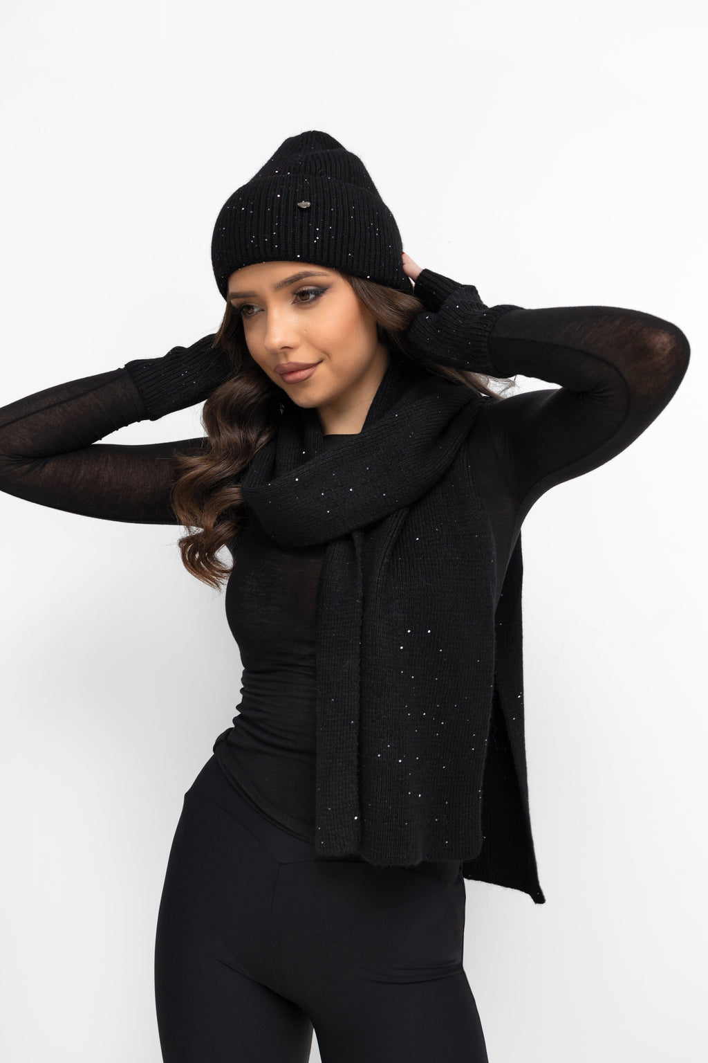 Zimowy komplet Bastet z miękkiej mieszanki angory i wełny, doskonały na chłodne dni | Spironik.pl