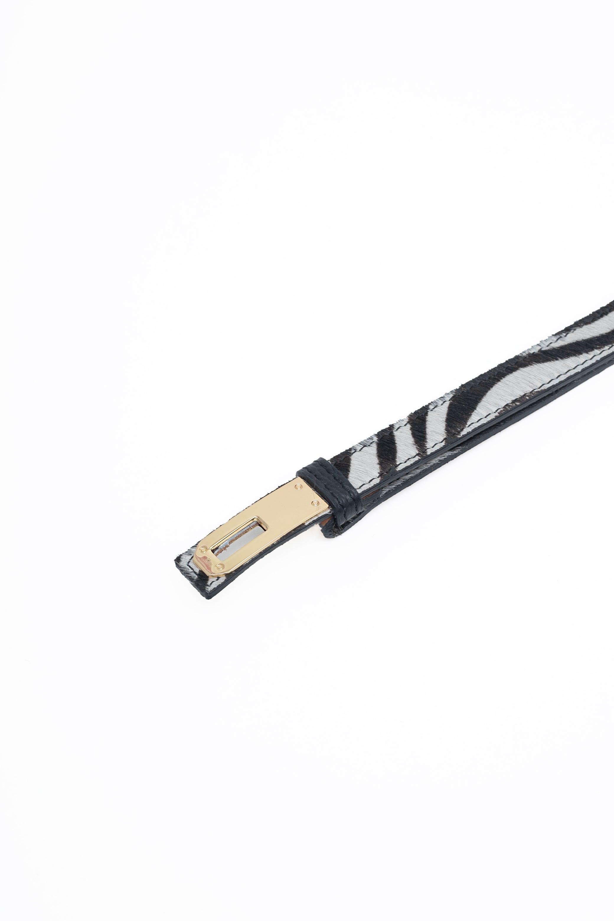Pasek skórzany z włosiem, model Zebra, regulowany, zapinany na antyalergiczne zapięcie ze stali nierdzewnej | Bastet | Spironik.pl