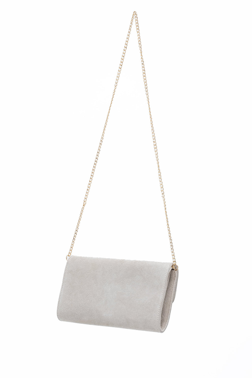 Beżowa torebka zamszowa z bambusowym zapięciem, doskonała na każdą okazję | Bastet | Spironik.pl