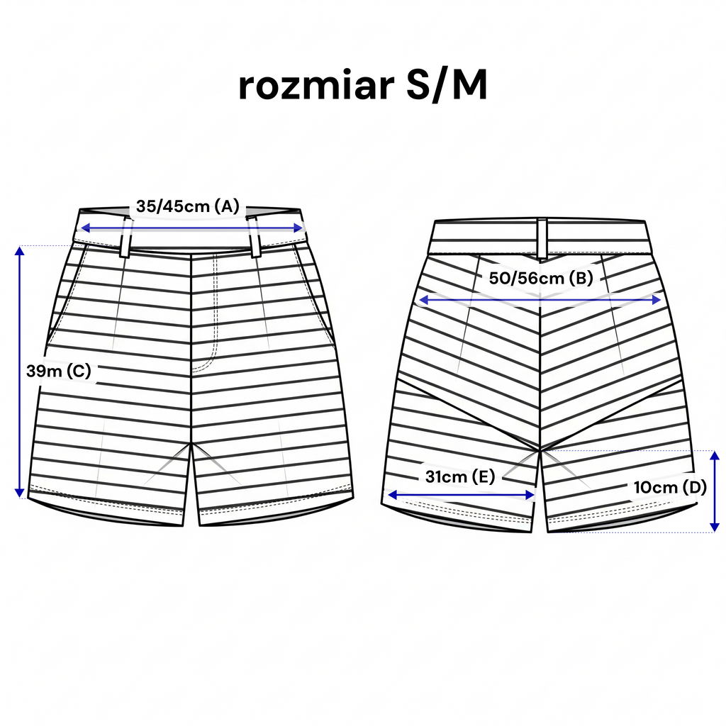 Wygodne spodenki damskie bez szwu bocznego, w modnym wzorze pasków, idealne na spacery i relaks | Bastet | Spironik.pl