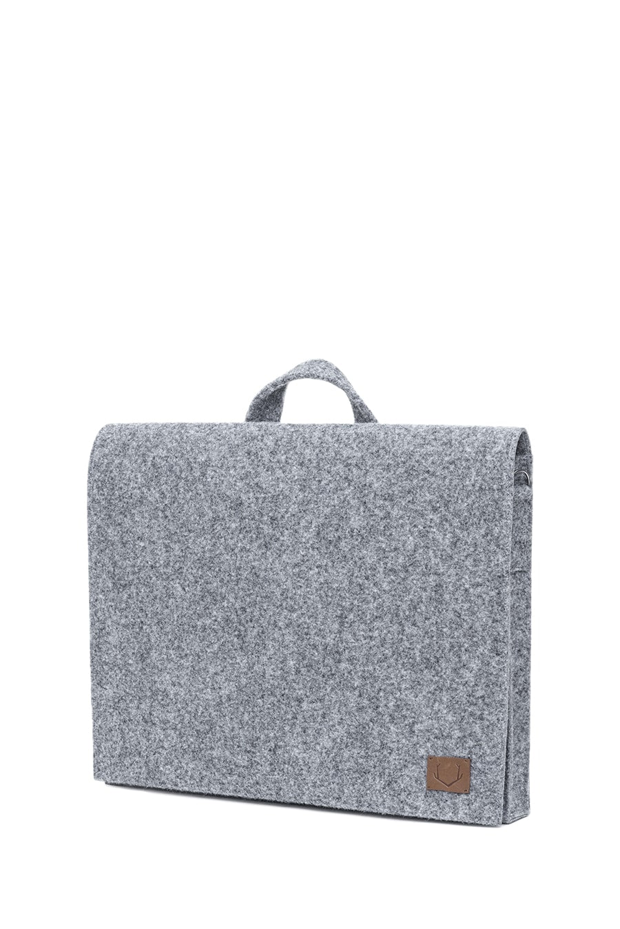 Torba na laptopa Hjo szara – widok z boku, ECO minimalistyczny design i elegancja.