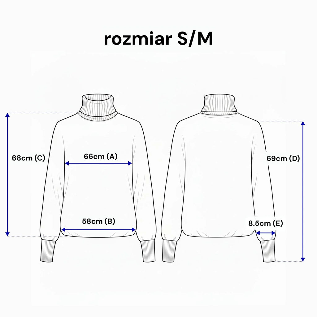 Gładki golf sweterkowy - Bastet by Agnieszka Włodarczyk. Kolor Brązowy