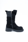Wysokie buty ze skóry zamszowej z klamrą