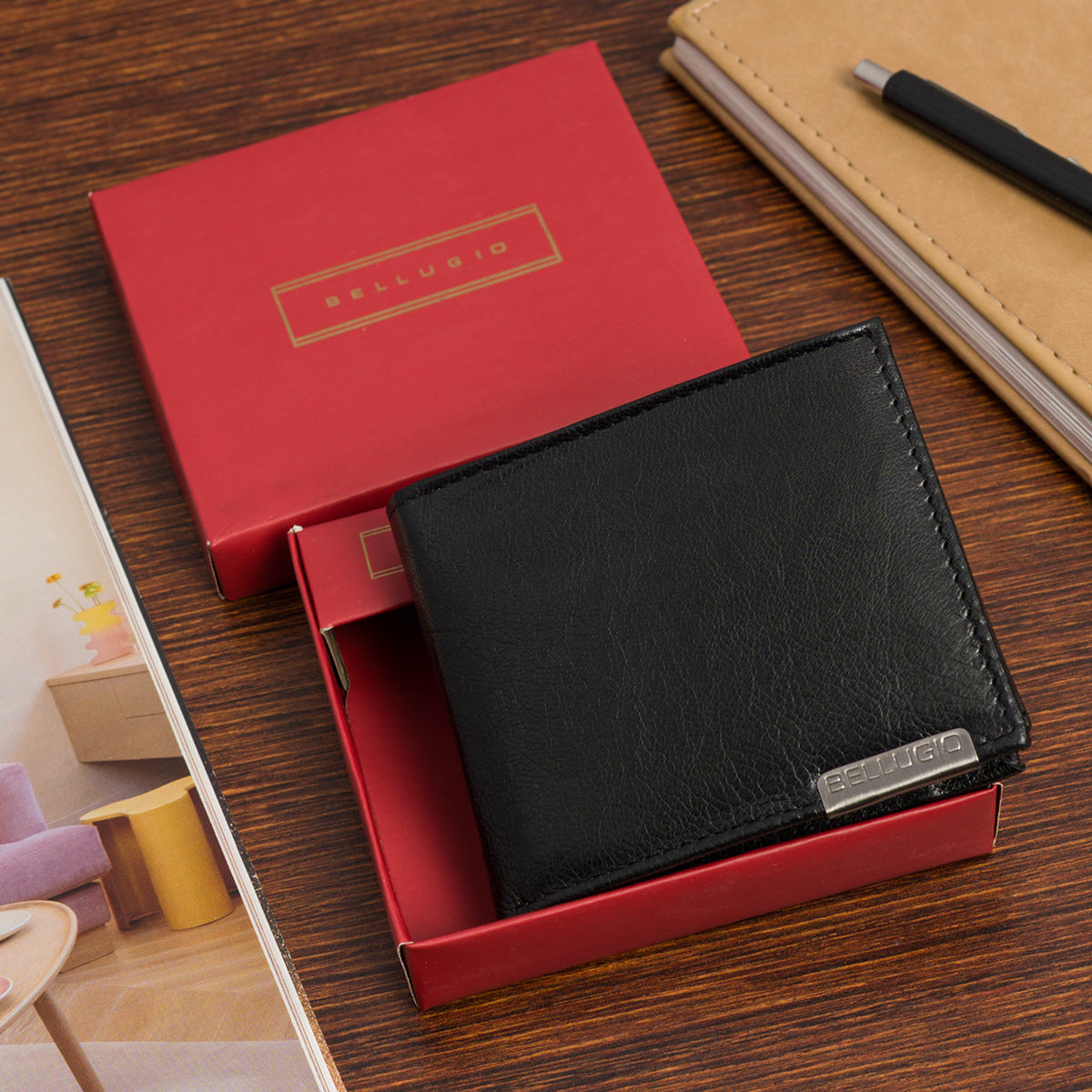 Portfel męski Bellugio ze skóry naturalnej z kieszenią na bilon i eleganckim tłoczeniem Genuine Leather | Spironik.pl