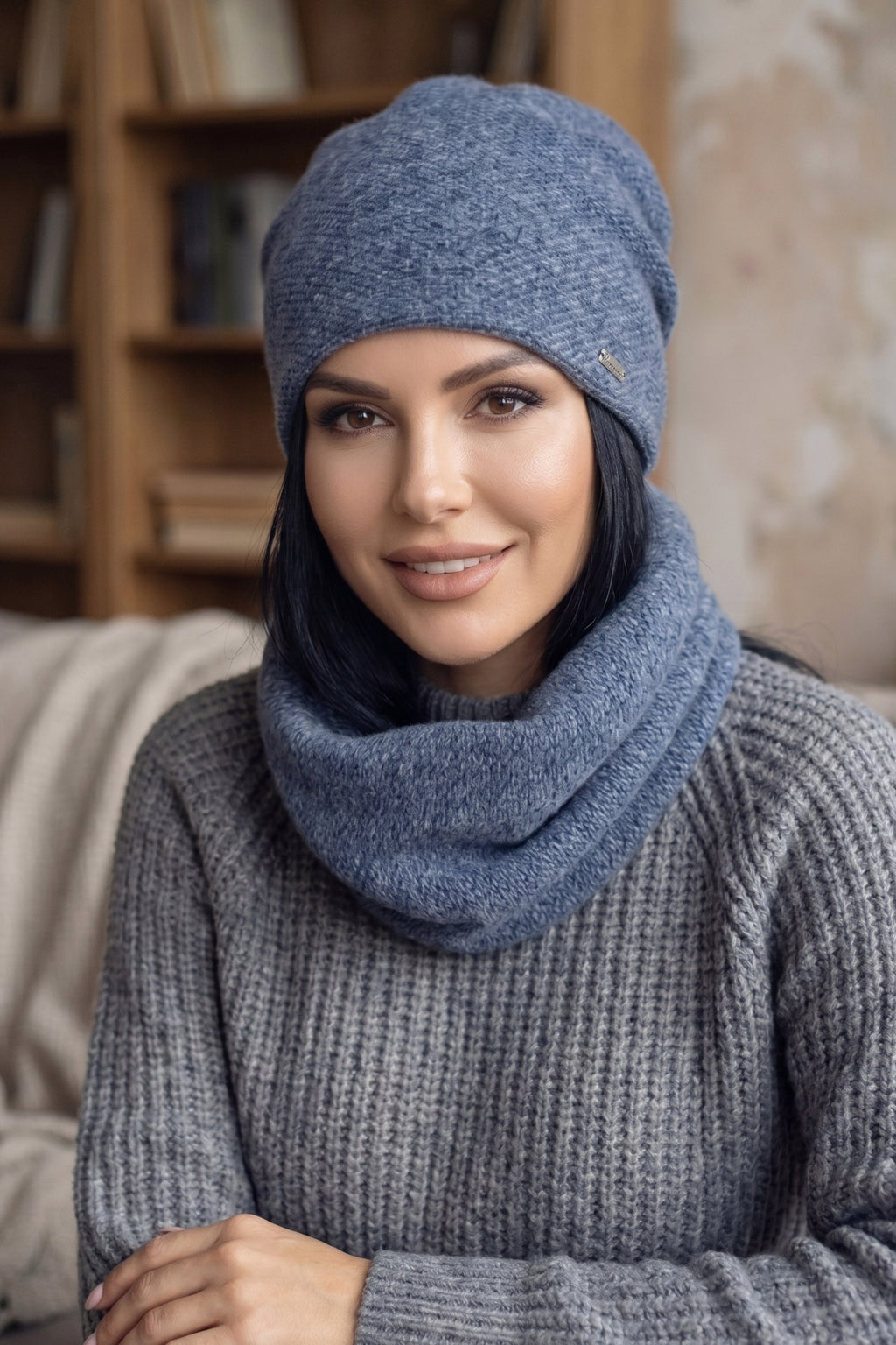 AMELIA KOMPLET damski zimowy kolor jeans