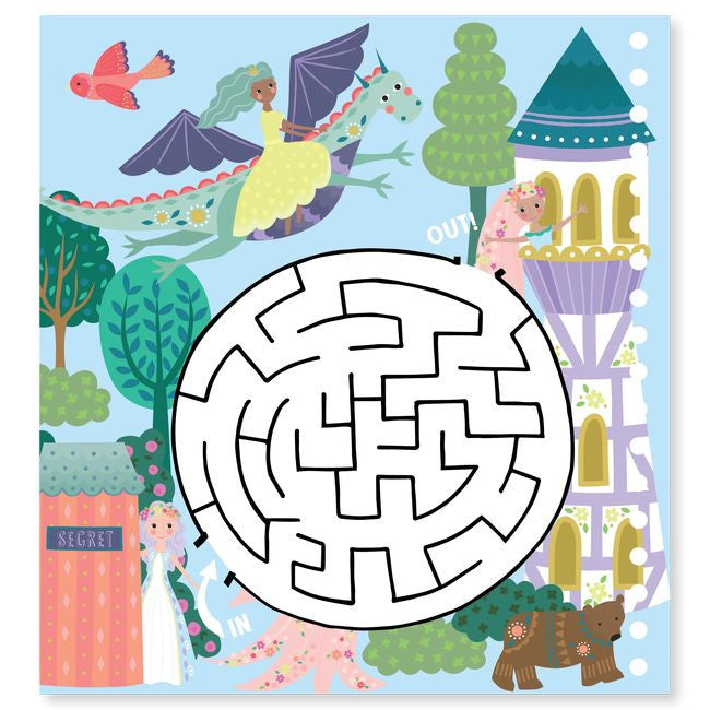 Zbliżenie na naklejki wielokrotnego użytku, które można umieszczać na planszy w kolorowej kolorowance | Floss & Rock | Spironik.pl