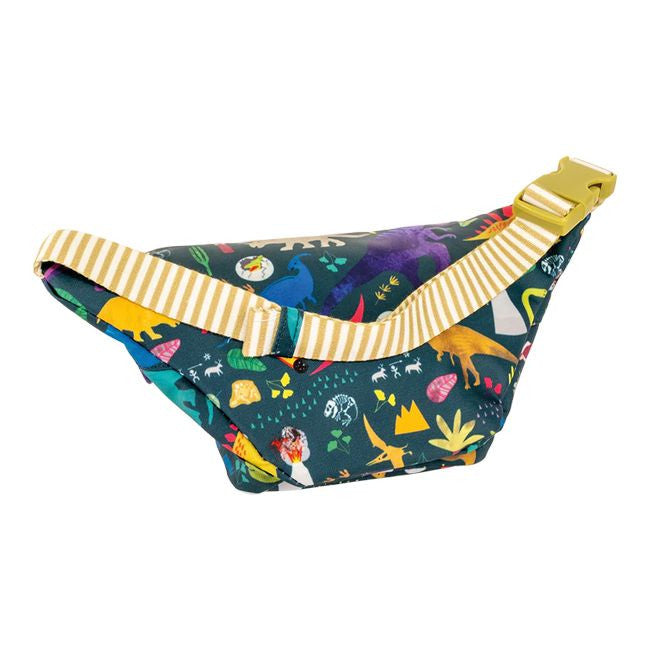 Pojemna nerka z dinozaurami, widok z boku z zamkiem błyskawicznym | Floss & Rock | Spironik.pl