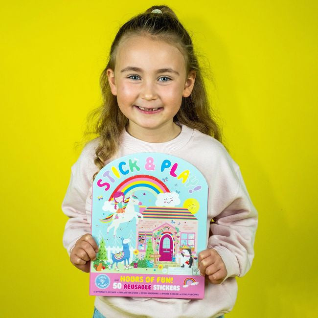 Widok z boku zestawu naklejek z wesołymi zwierzakami i miśkiem z hula-hoop | Floss & Rock | Spironik.pl