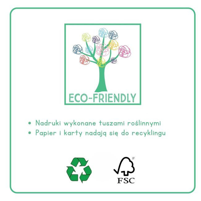 Detal materiału zestawu Magia Kolorów, ukazujący ekologiczny papier i certyfikat FSC | Floss & Rock | Spironik.pl